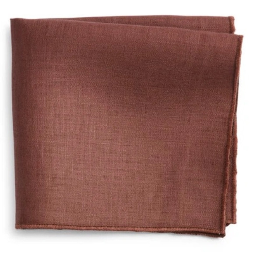 CLIFTON WILSON MENS LINEN POCKET SQUARE IN PLUM NWT